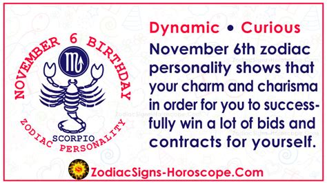 sterrenbeeld 6 november|November 6th Birthday – Zodiac Sign Personality